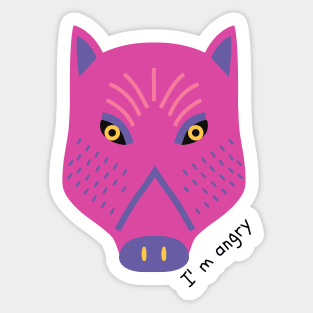 pink boar Sticker